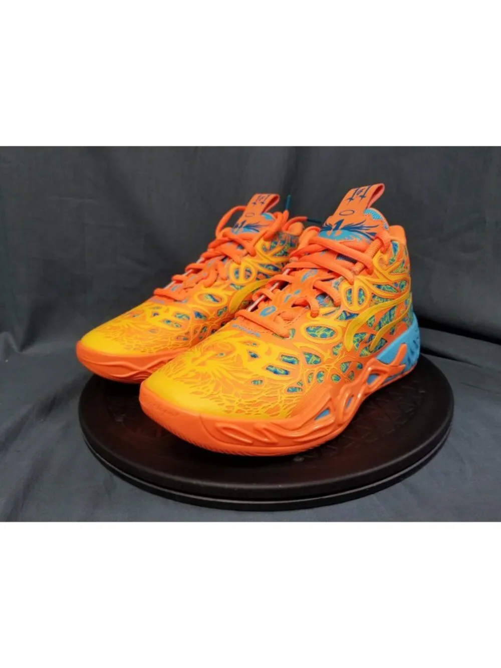 Puma LaMelo Ball MB.04 Graffiti JR Bright Aqua-Heat Fire Boys Size 4 NEW NO BOX!